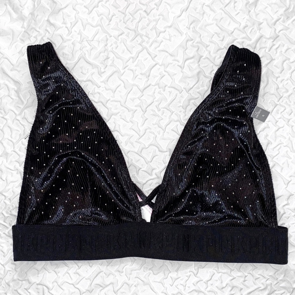 VS PINK Studded Velvet Bralette